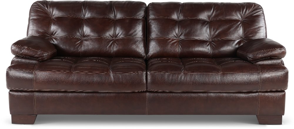 Amarillo Walnut Brown Leather Sofa