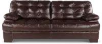 Amarillo Walnut Brown Leather Sofa