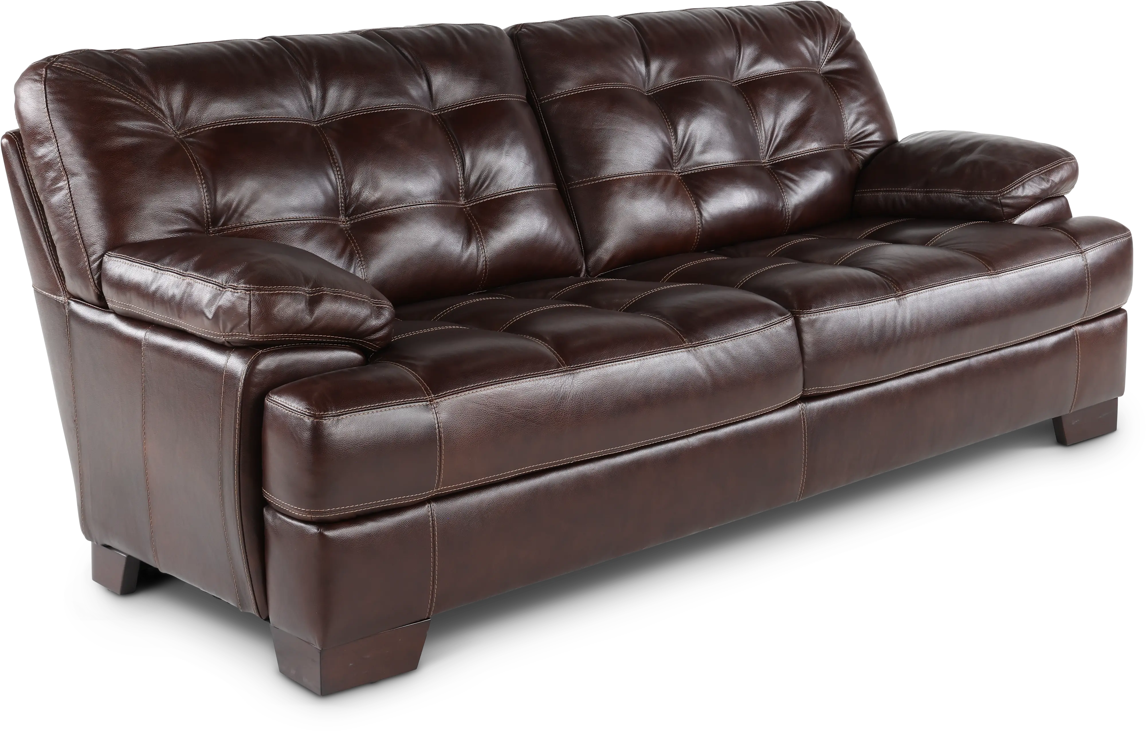 Amarillo Walnut Brown Leather Sofa-4