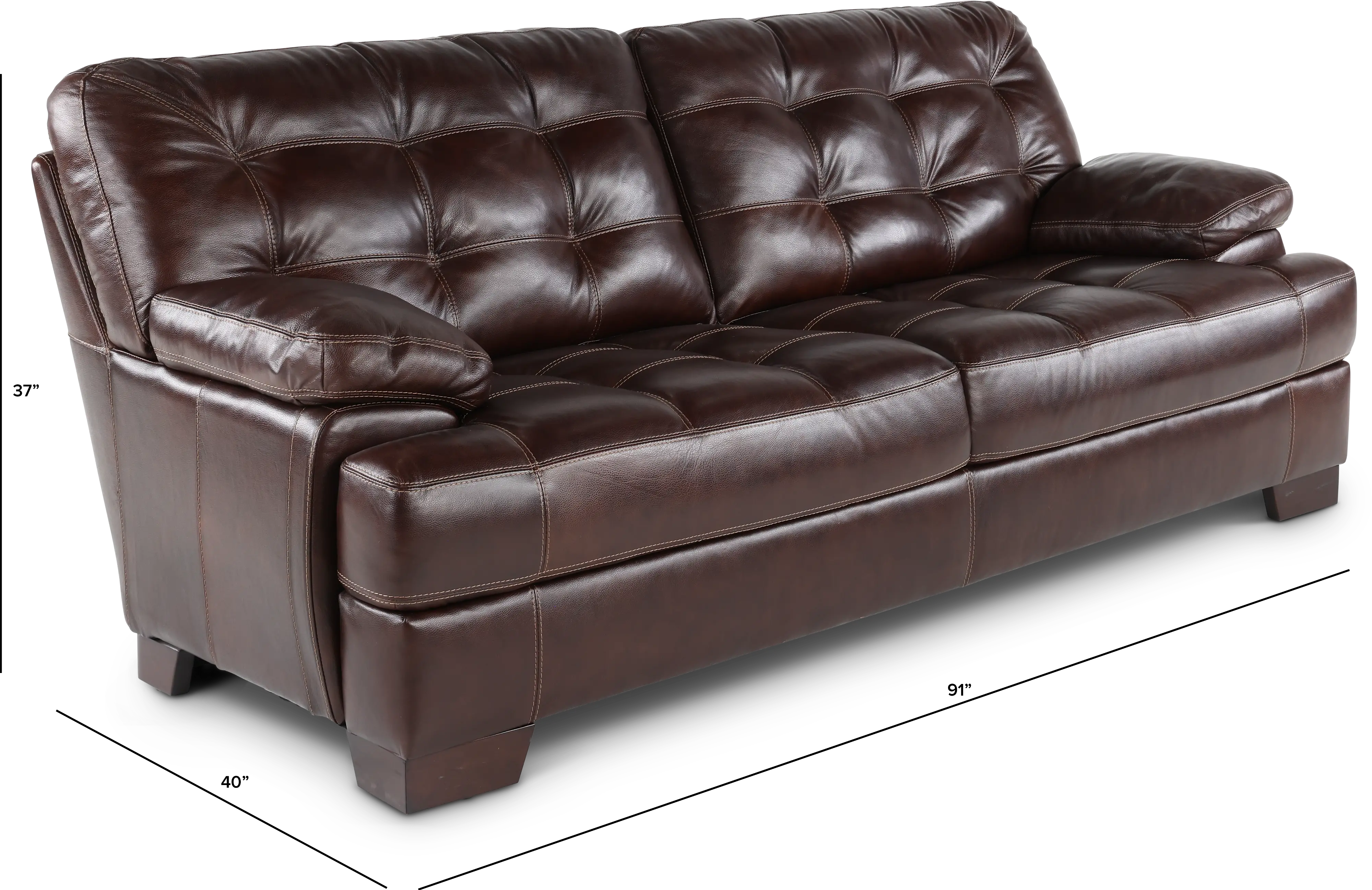 Amarillo Walnut Brown Leather Sofa-3