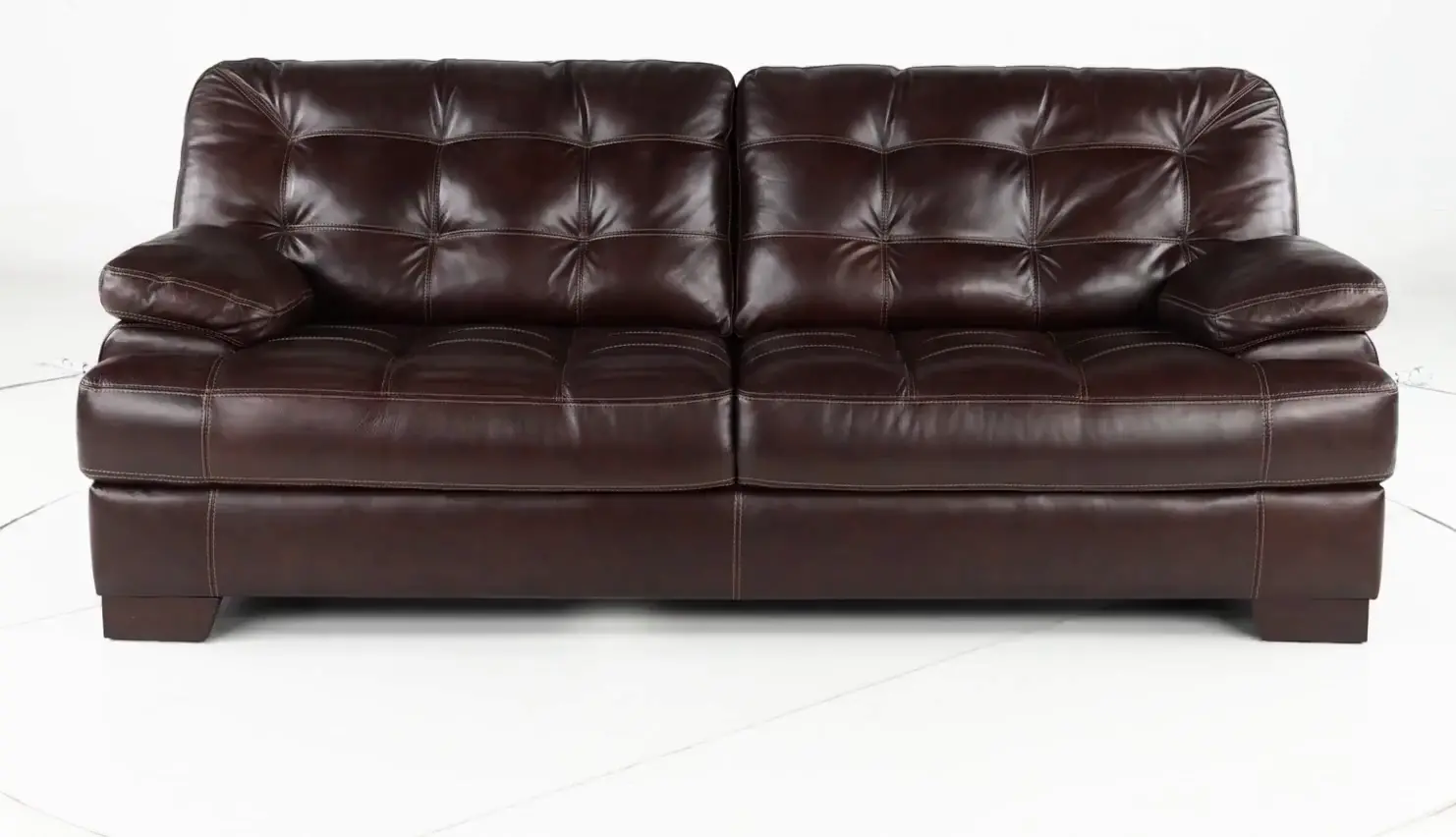 Amarillo Walnut Brown Leather Sofa-5