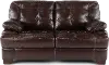Amarillo Walnut Brown Leather Loveseat