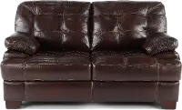 Amarillo Walnut Brown Leather Loveseat