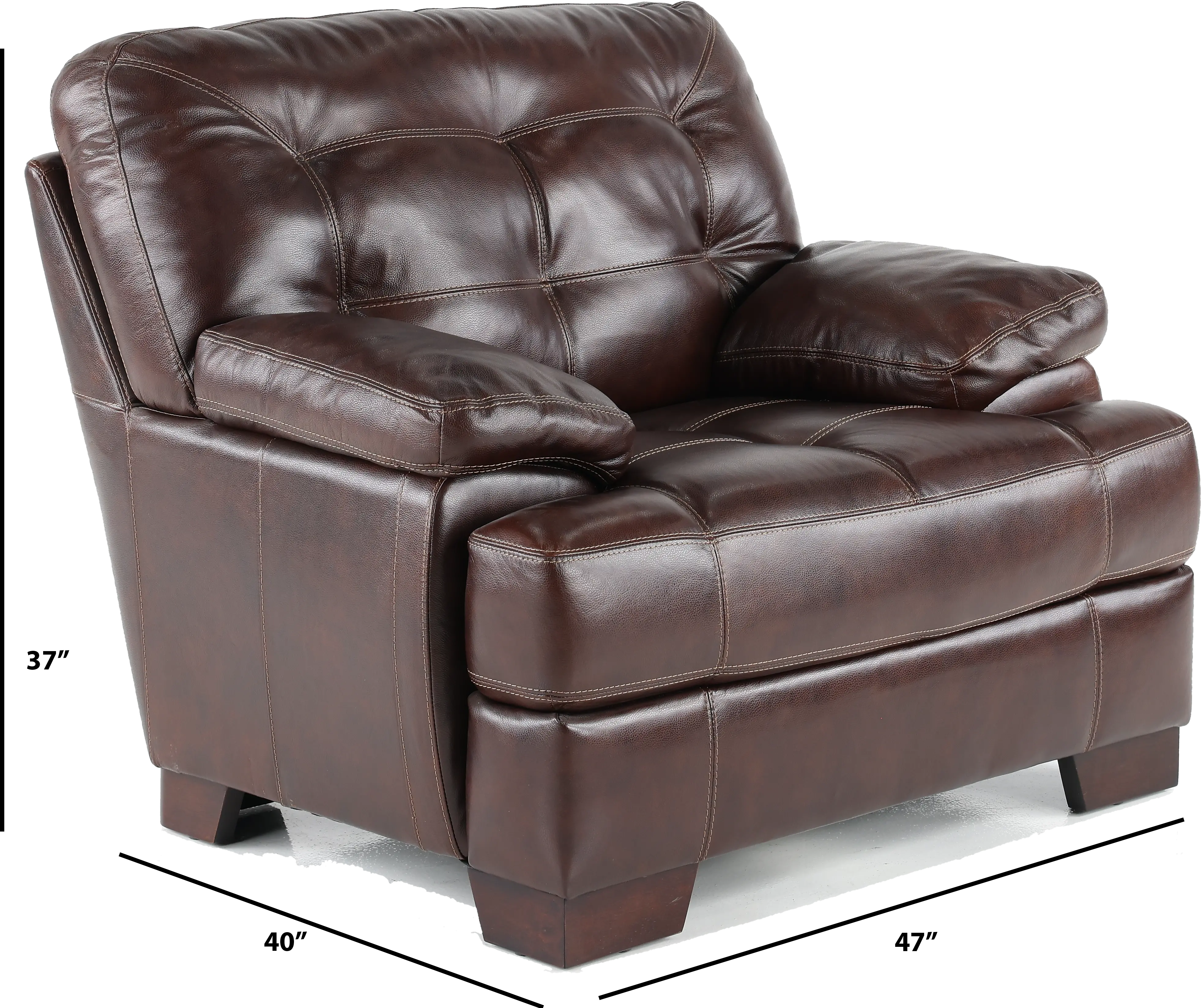 Amarillo Walnut Brown Leather Chair-5