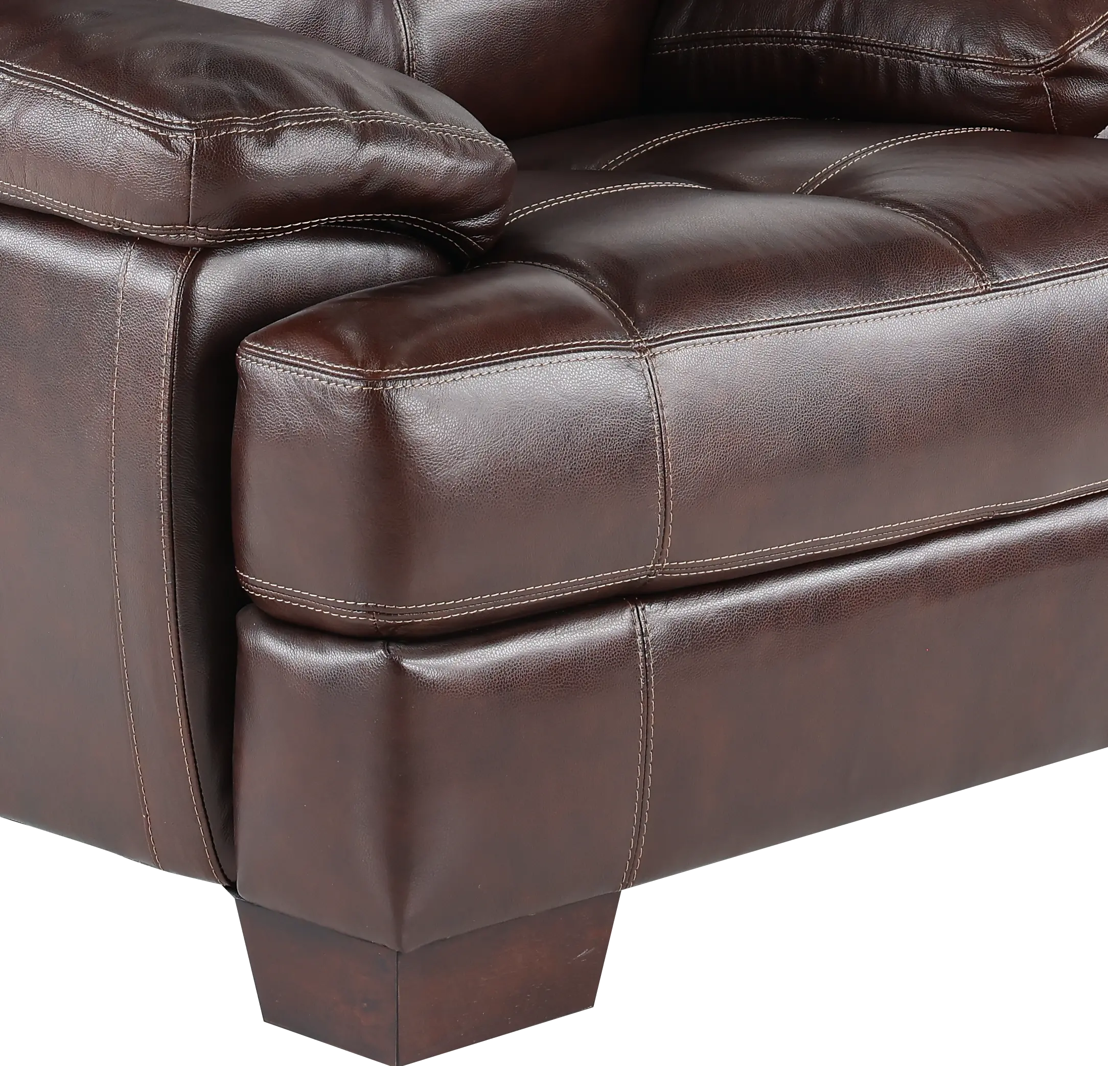 Amarillo Walnut Brown Leather Chair-2