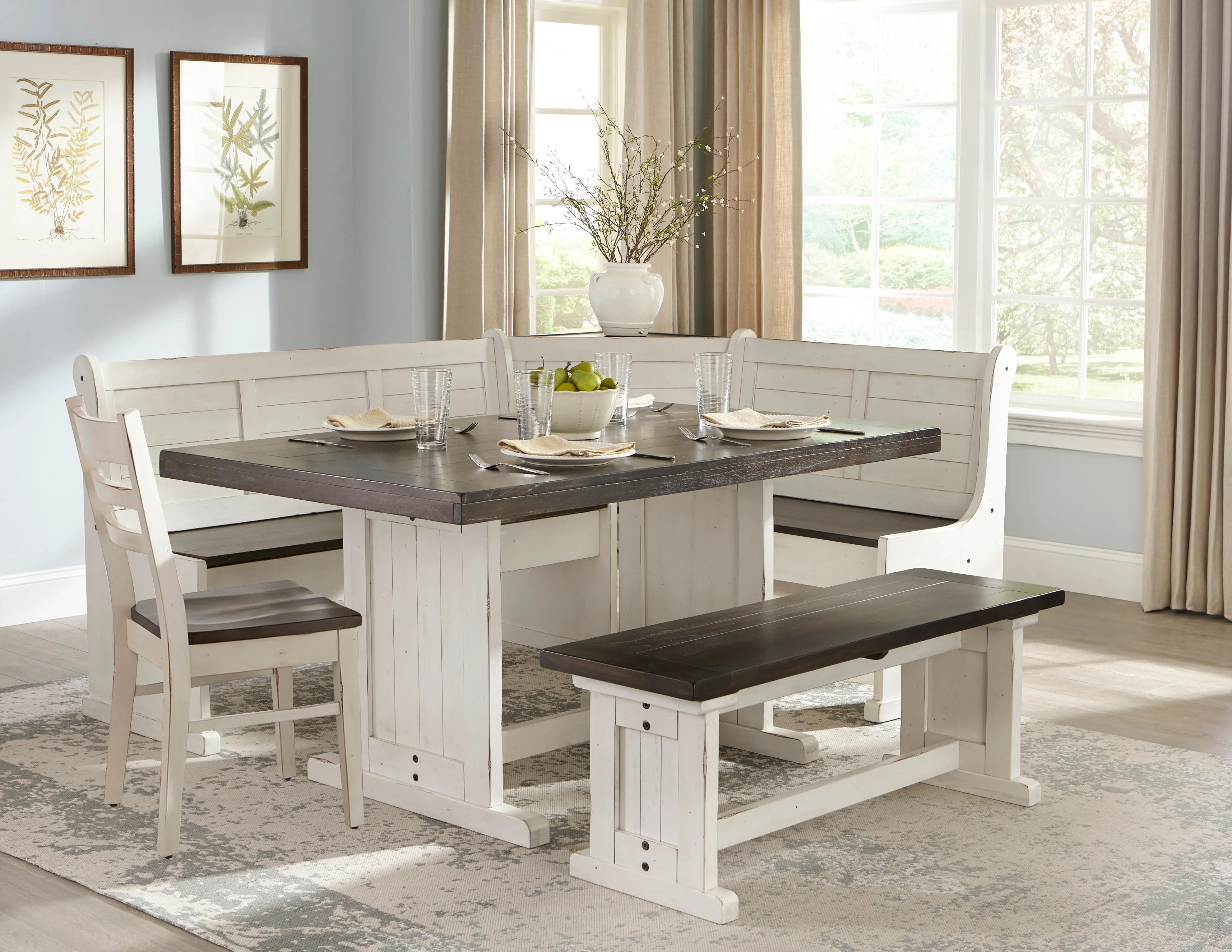Bourbon County French Country 5 Piece Corner Dining Set-2