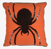 Orange and Black Spider Throw Pillow