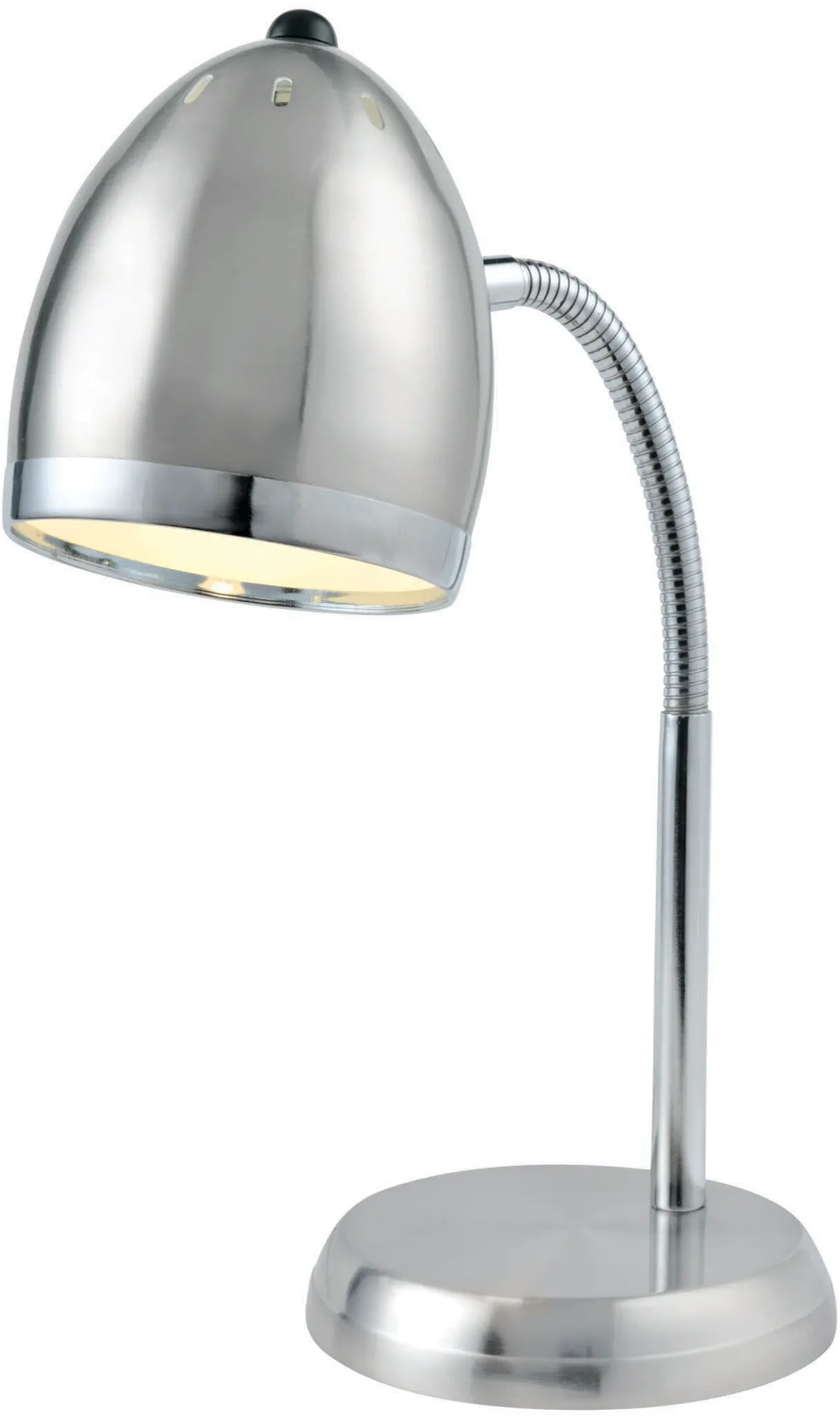Zachery Silver and Chrome Gooseneck Desk Lamp-1