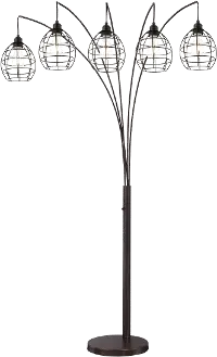 Copper Bronze 5 Light Arch Floor Lamp with Metal Shades