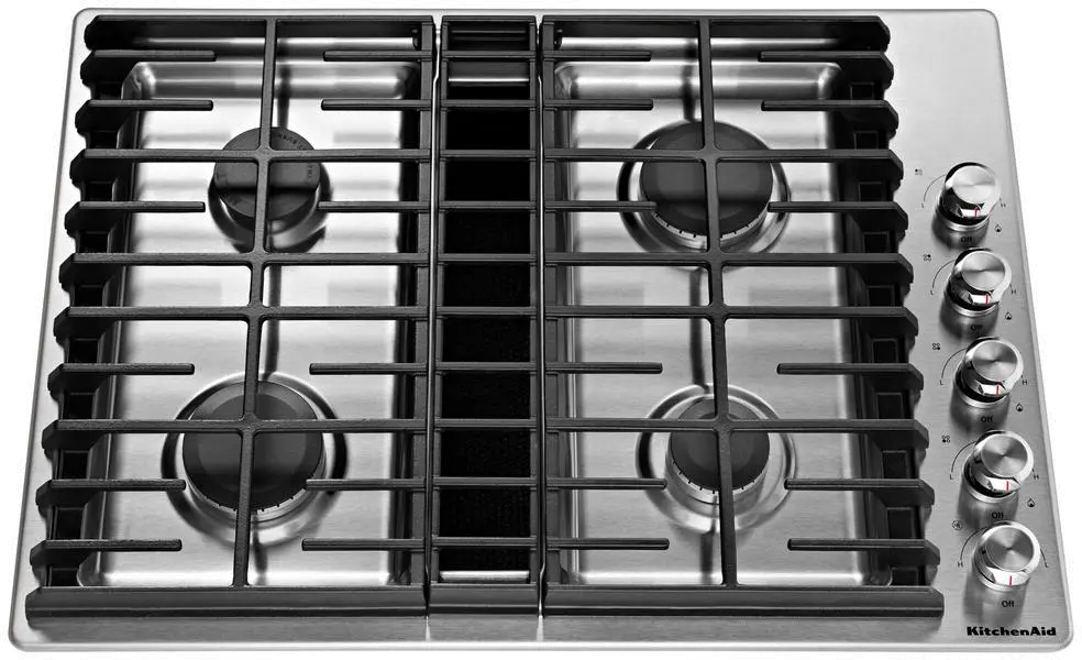 KCGD500GSS KitchenAid 30 Inch 4-Burner Gas Downdraft Cooktop - Stainless Steel-1