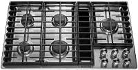 KCGD506GSS KitchenAid 36 Inch 5-Burner Downdraft Gas Cooktop - Stainless Steel