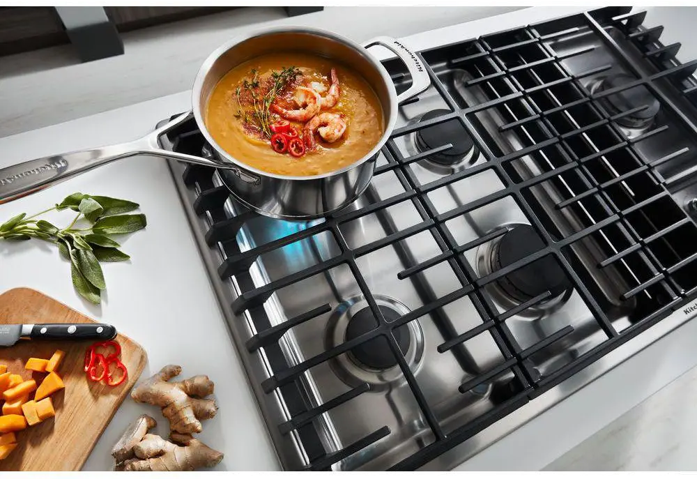 KCGD506GSS KitchenAid 36 Inch 5-Burner Downdraft Gas Cooktop - Stainless Steel-2