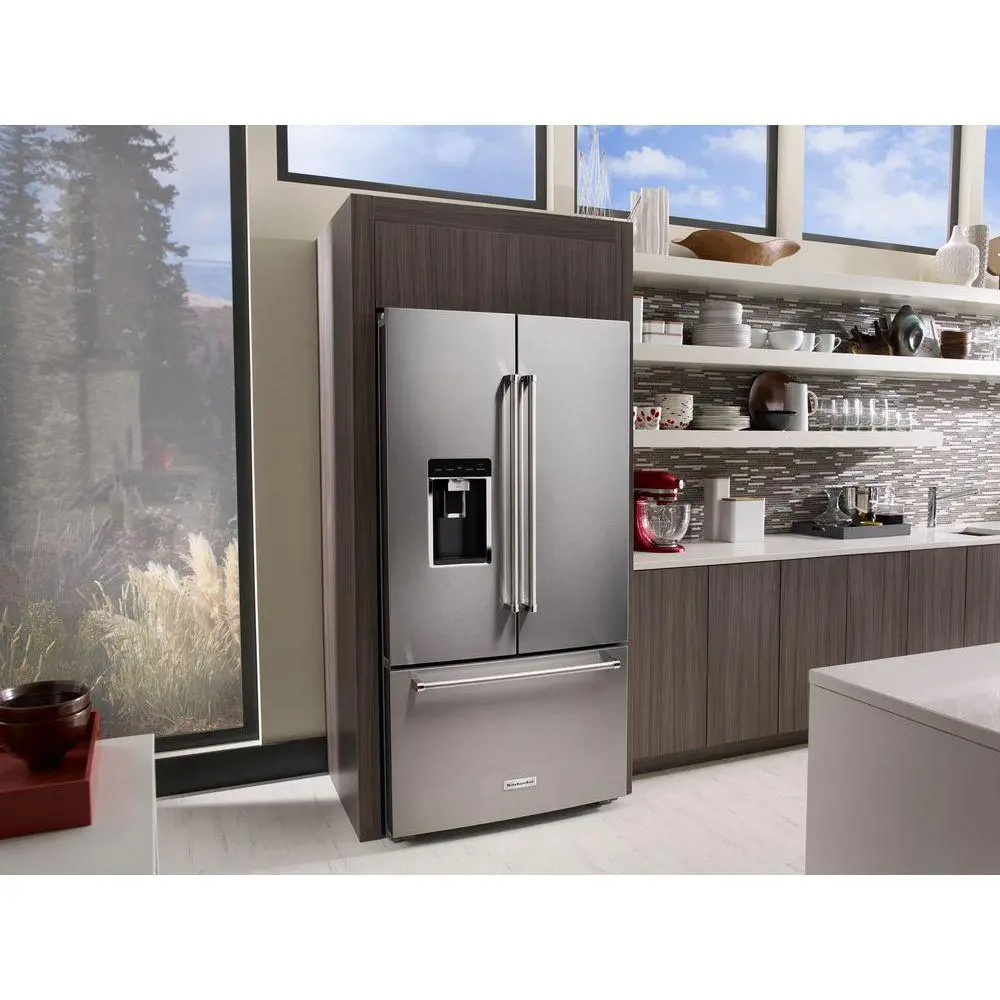 KRFC704FPS KitchenAid 24 Cu Ft French Door Refrigerator – Counter Depth Stainless Steel-2