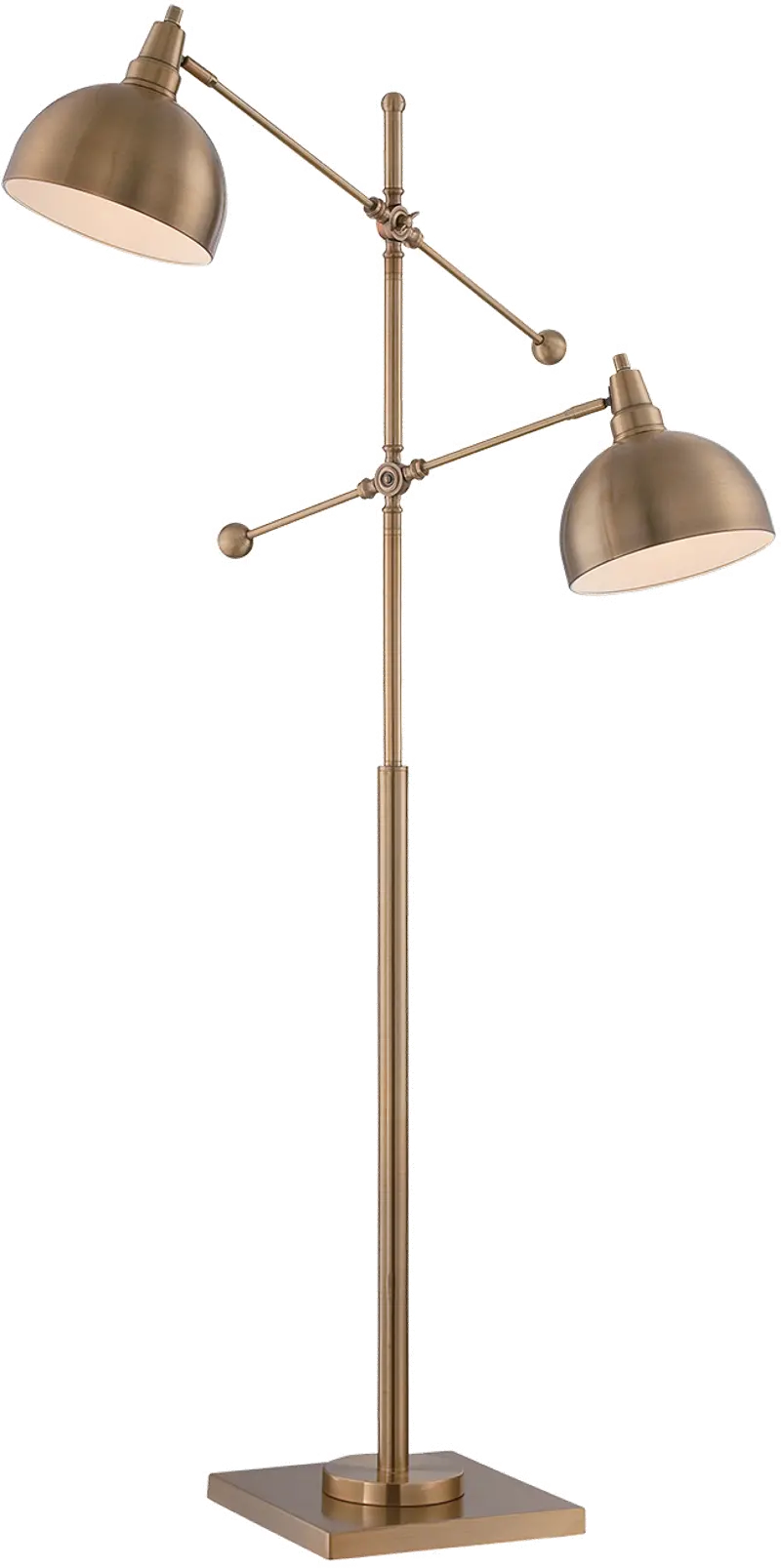 Brushed Brass 2-Light Floor Lamp - Cupola