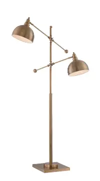 Cupola Brushed Brass 2-Light Floor Lamp