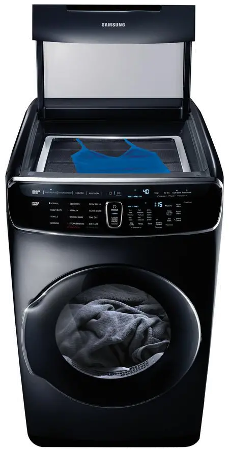 DVG60M9900V Samsung Gas FlexDry Dryer with Steam - 7.5 Total cu. ft. Black Stainless Steel-1