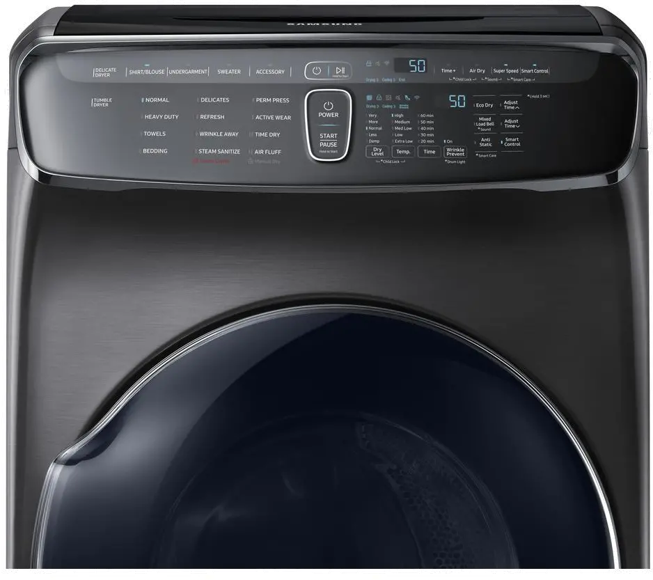DVG60M9900V Samsung Gas FlexDry Dryer with Steam - 7.5 Total cu. ft. Black Stainless Steel-3