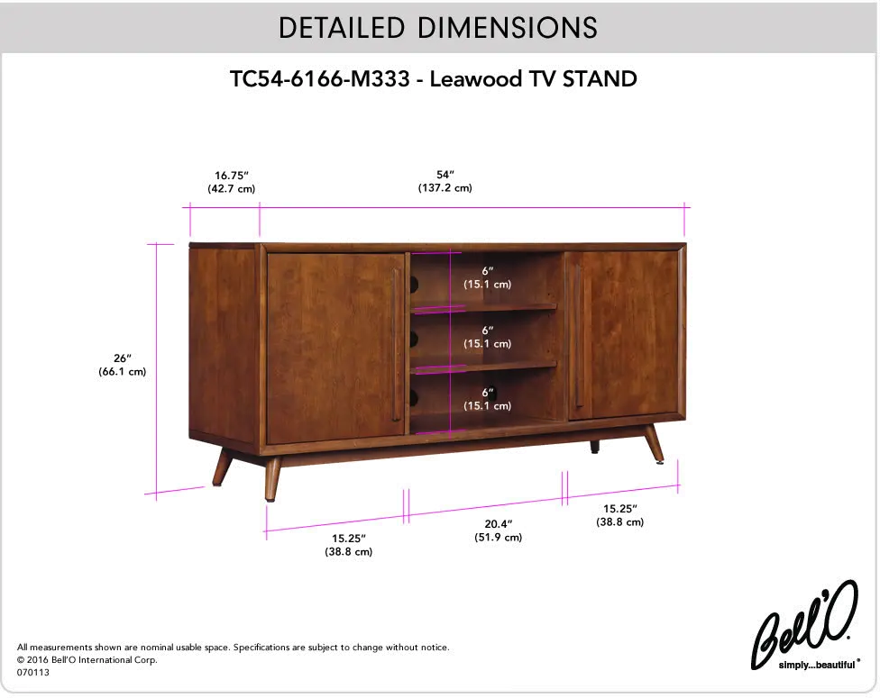 Mahogany TV Stand - Leawood-9