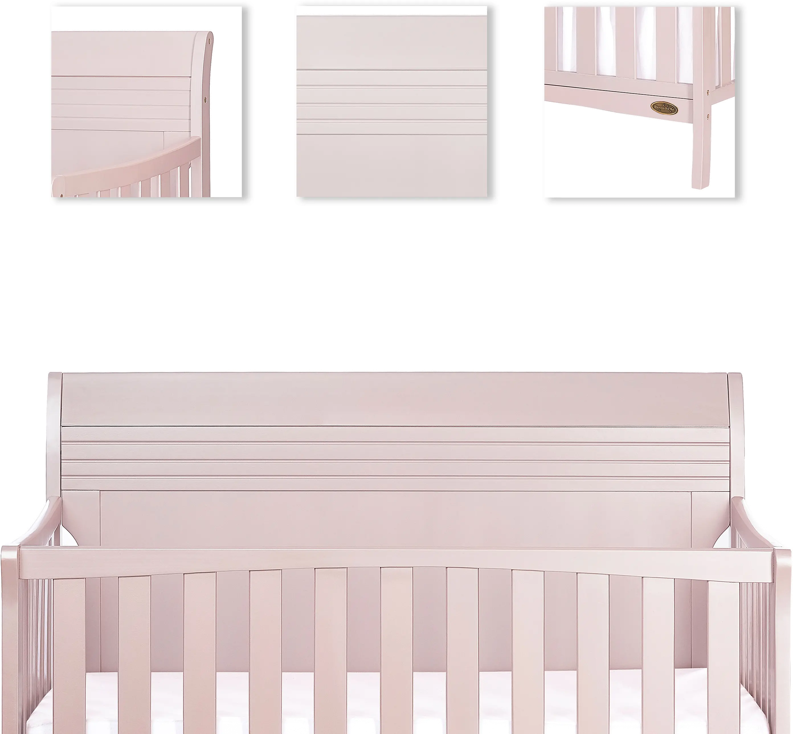 Blush Pink 5-in-1 Convertible Crib - Bailey-2