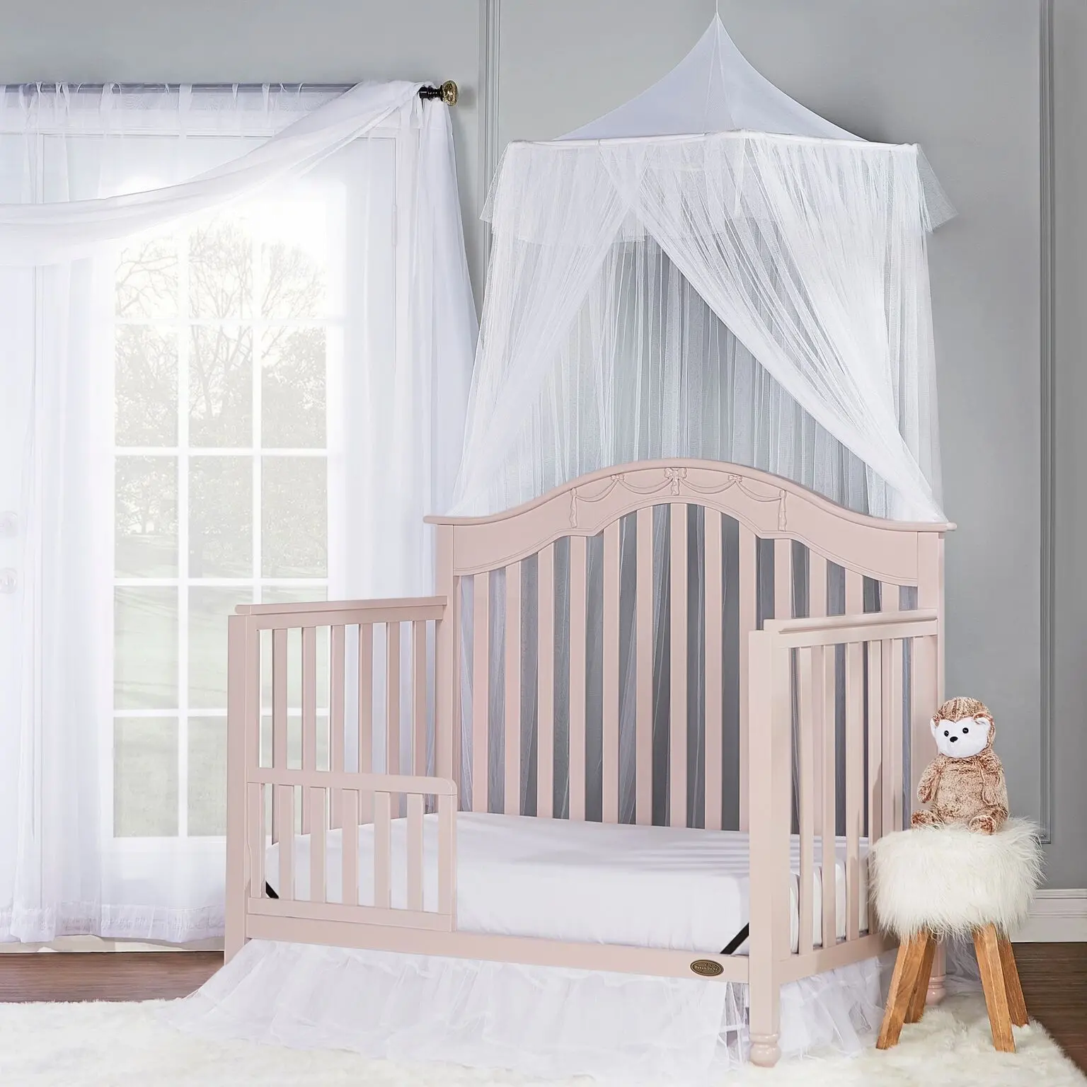 Blush Pink 5-in-1 Convertible Crib - Charlotte-2