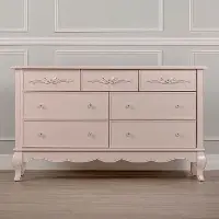 Blush Pink 7-Drawer Double Dresser - Aurora 