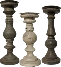 12  Distressed Shade of Gray Wood Candle Holder