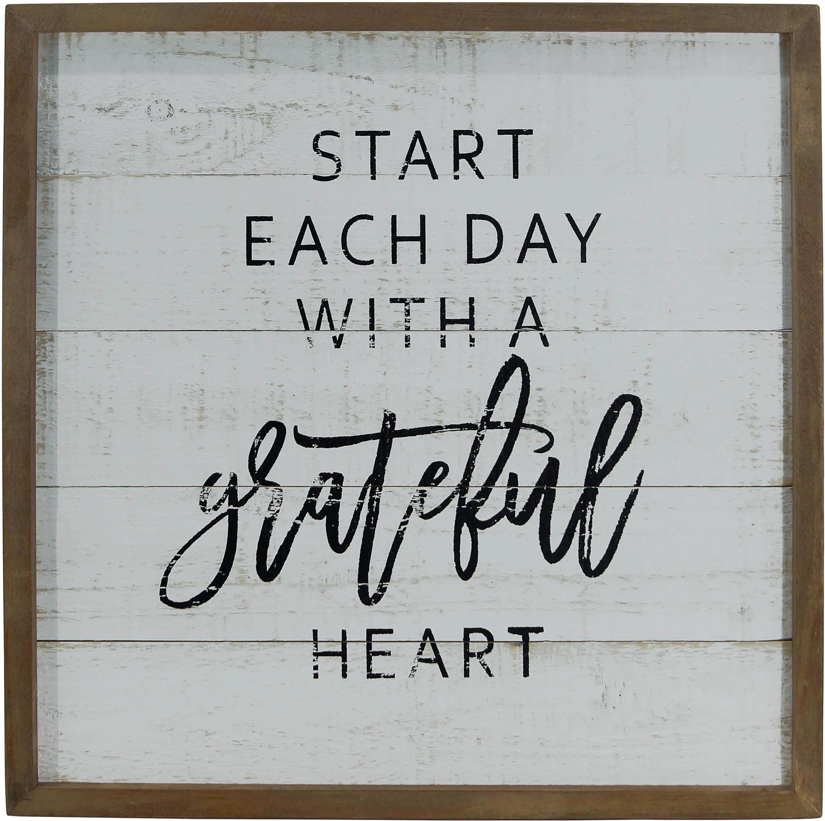White, Black and Brown Grateful Wooden Sign-1
