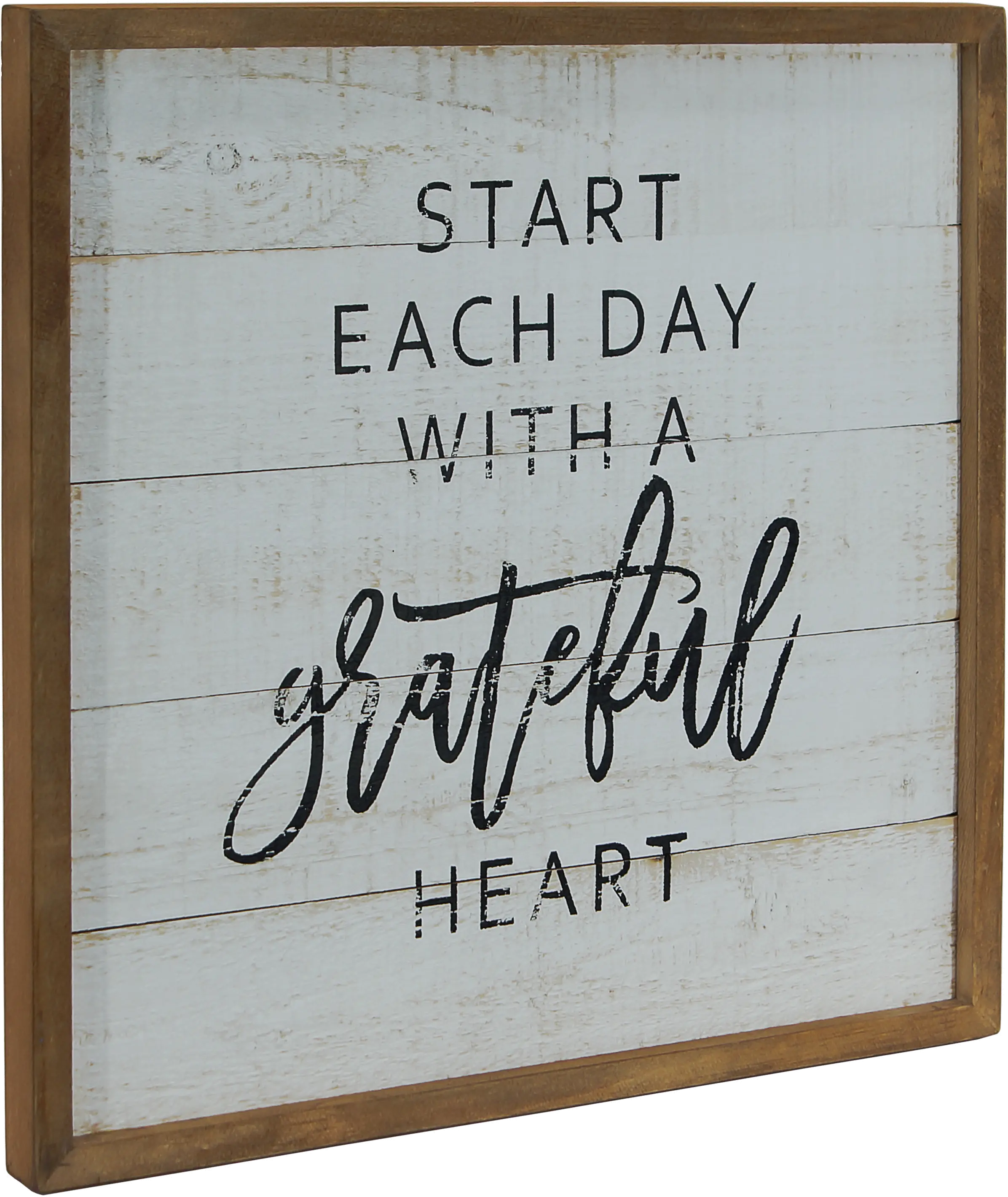 White, Black and Brown Grateful Wooden Sign-2