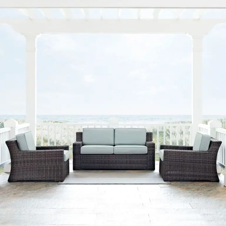 KO70098BR Beaufort Blue Mist and Wicker 3 pc Patio Set-2