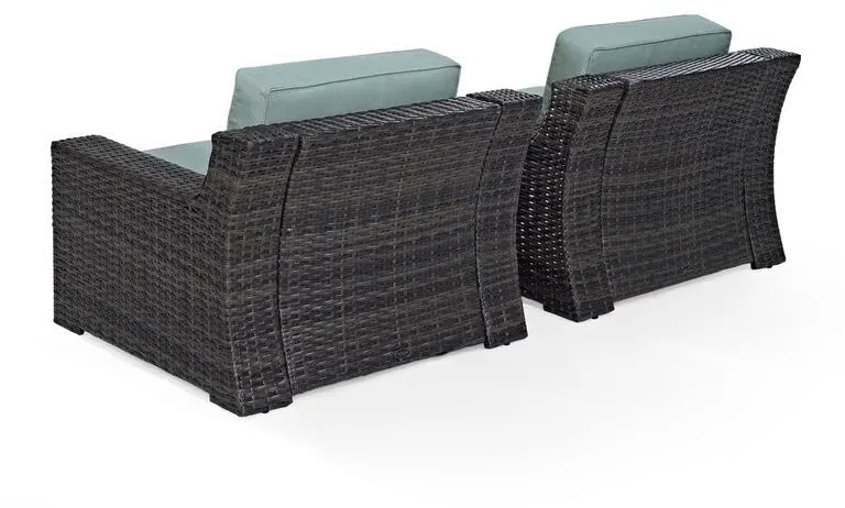 KO70100BR Beaufort Blue Mist and Wicker Patio Armchairs, Set of 2-5