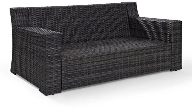 KO70102BR Beaufort Blue Mist and Wicker Patio Loveseat-4
