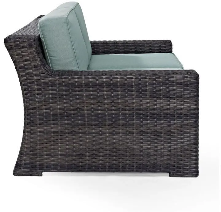 KO70102BR Beaufort Blue Mist and Wicker Patio Loveseat-5