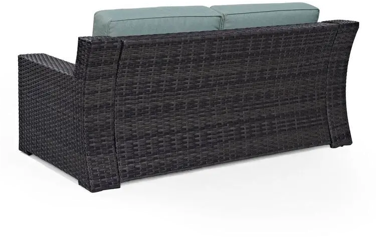 KO70102BR Beaufort Blue Mist and Wicker Patio Loveseat-6
