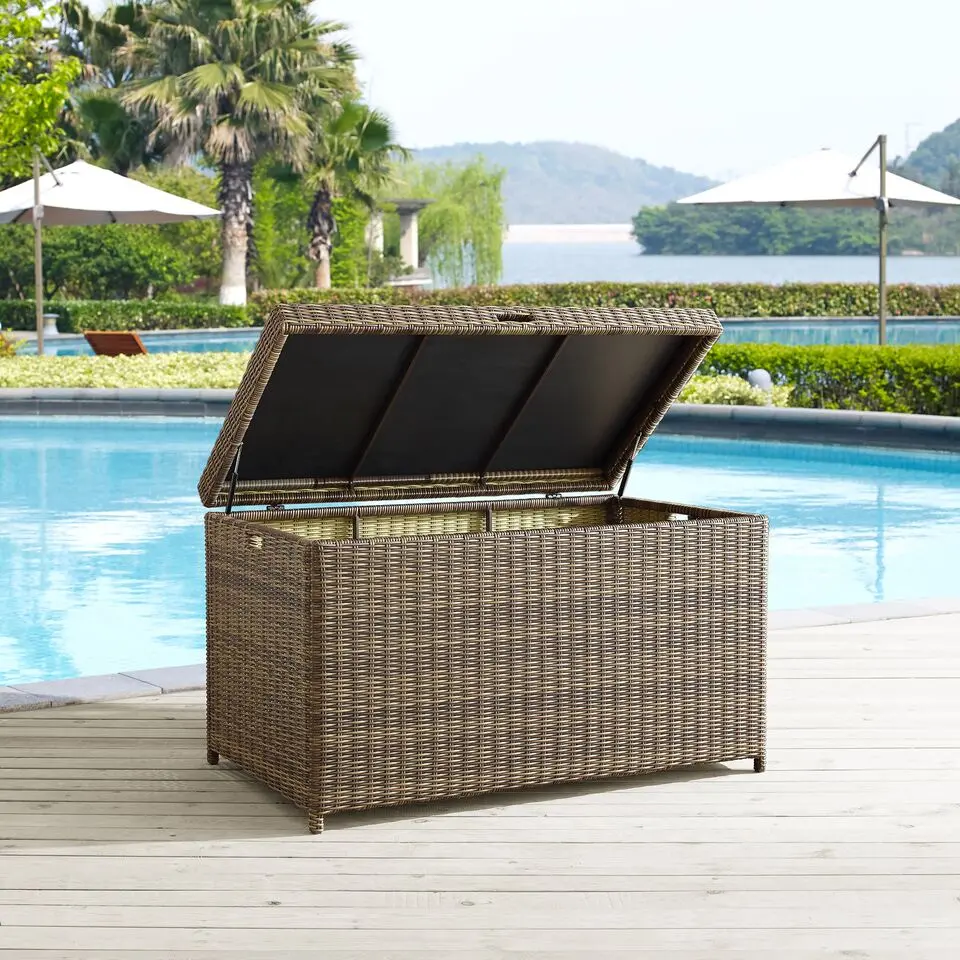 CO7305-WB Bradenton Brown Wicker Patio Storage Bin-2