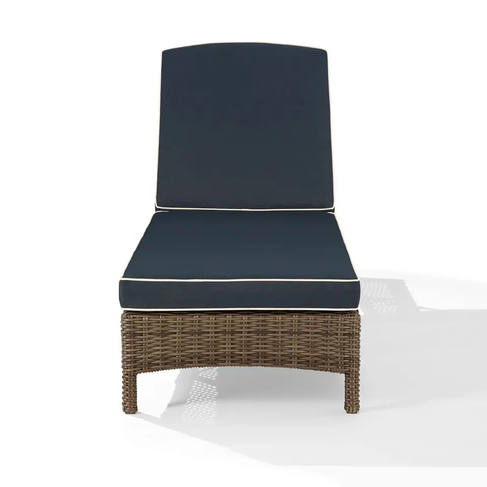 KO70070WB-NV Bradenton Navy and Wicker Patio Chaise Lounge-3