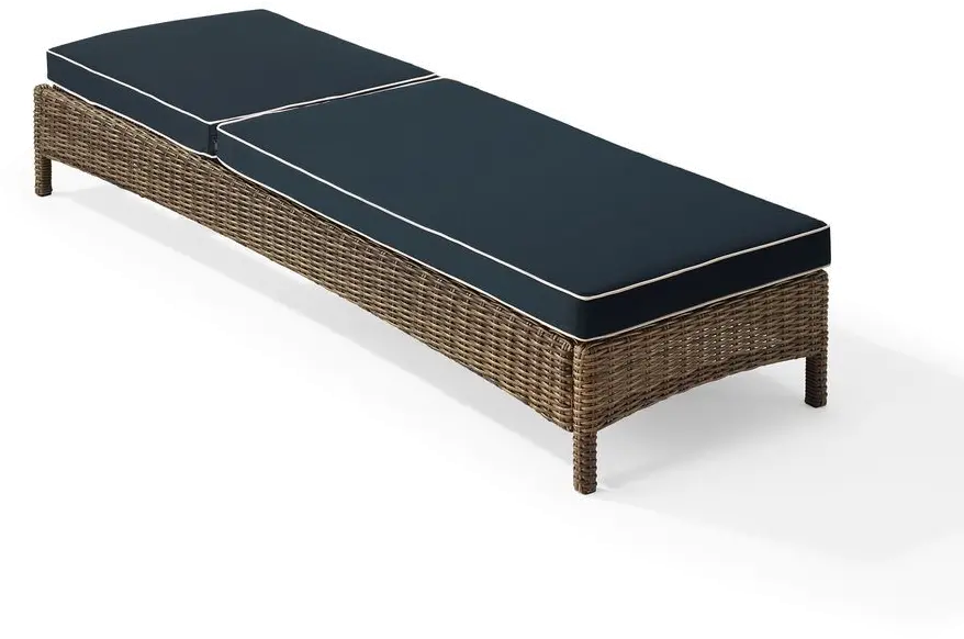 KO70070WB-NV Bradenton Navy and Wicker Patio Chaise Lounge-4