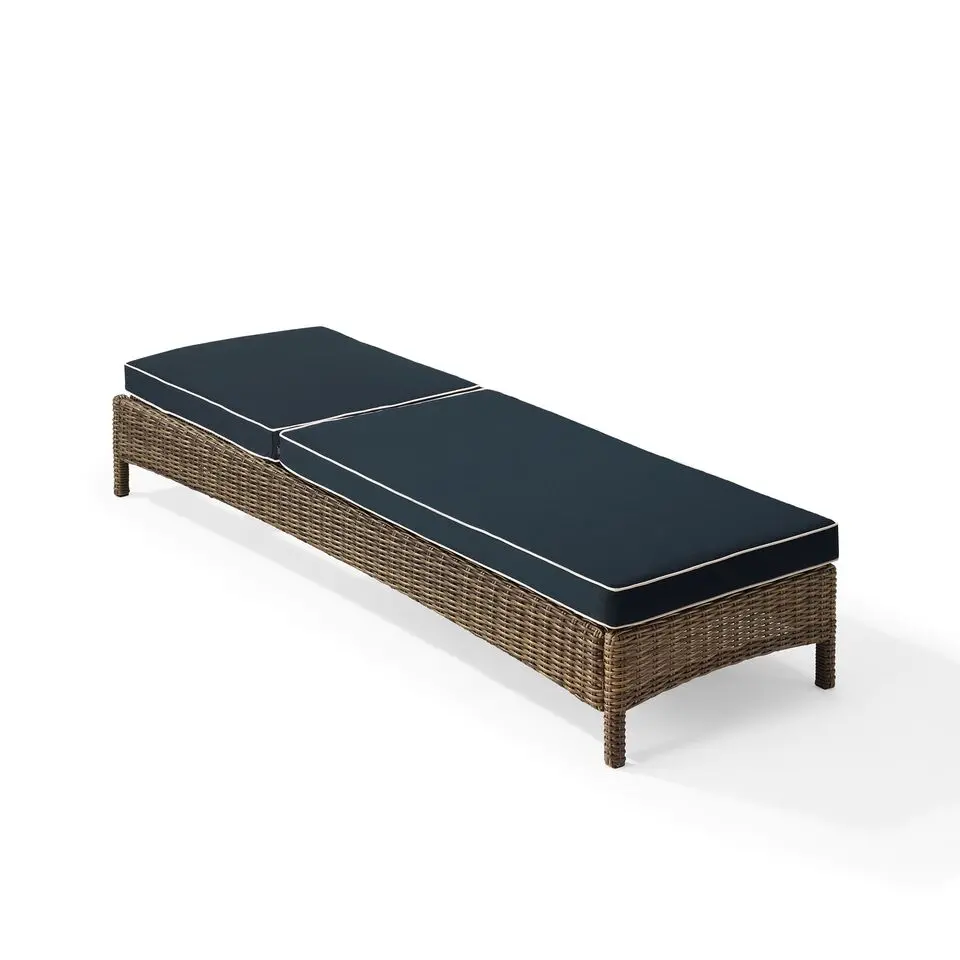 KO70070WB-NV Bradenton Navy and Wicker Patio Chaise Lounge-4