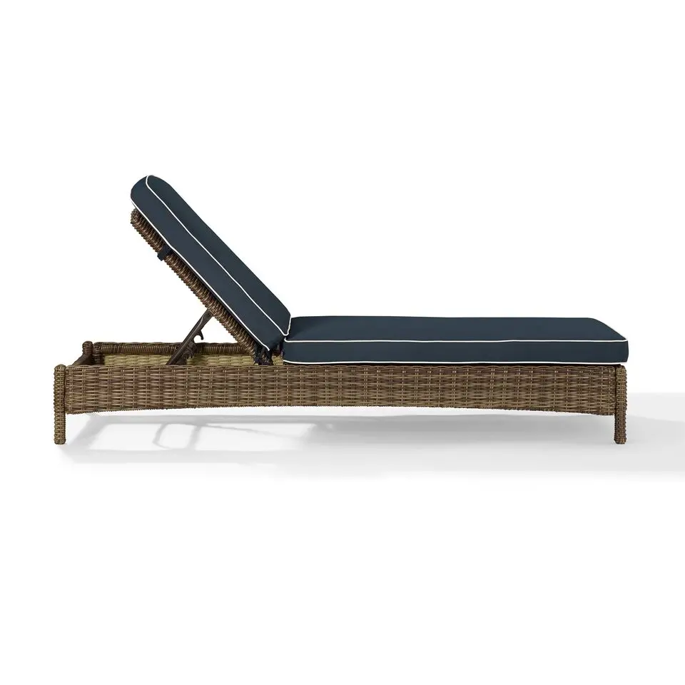 KO70070WB-NV Bradenton Navy and Wicker Patio Chaise Lounge-5