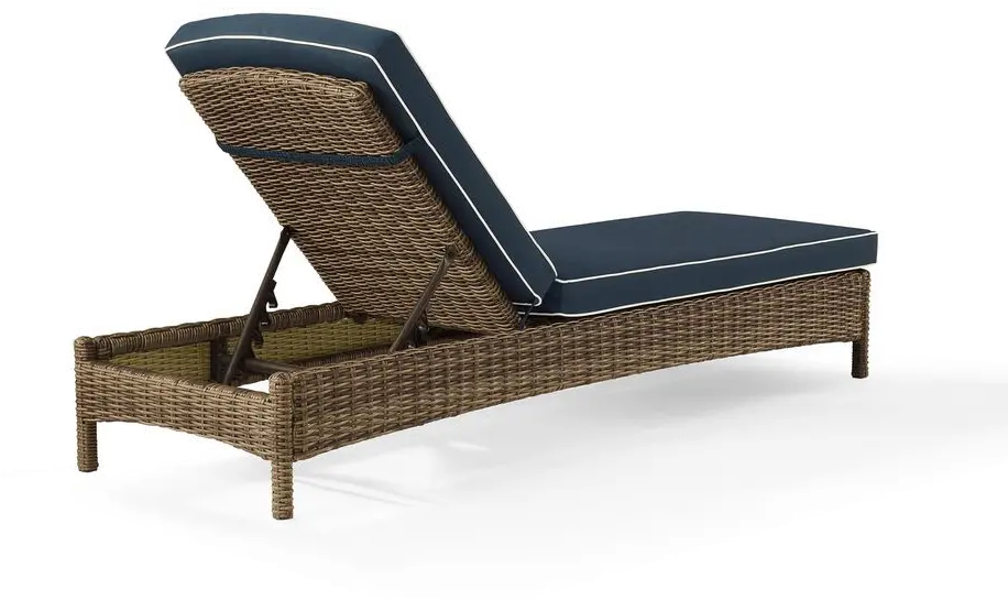 KO70070WB-NV Bradenton Navy and Wicker Patio Chaise Lounge-6