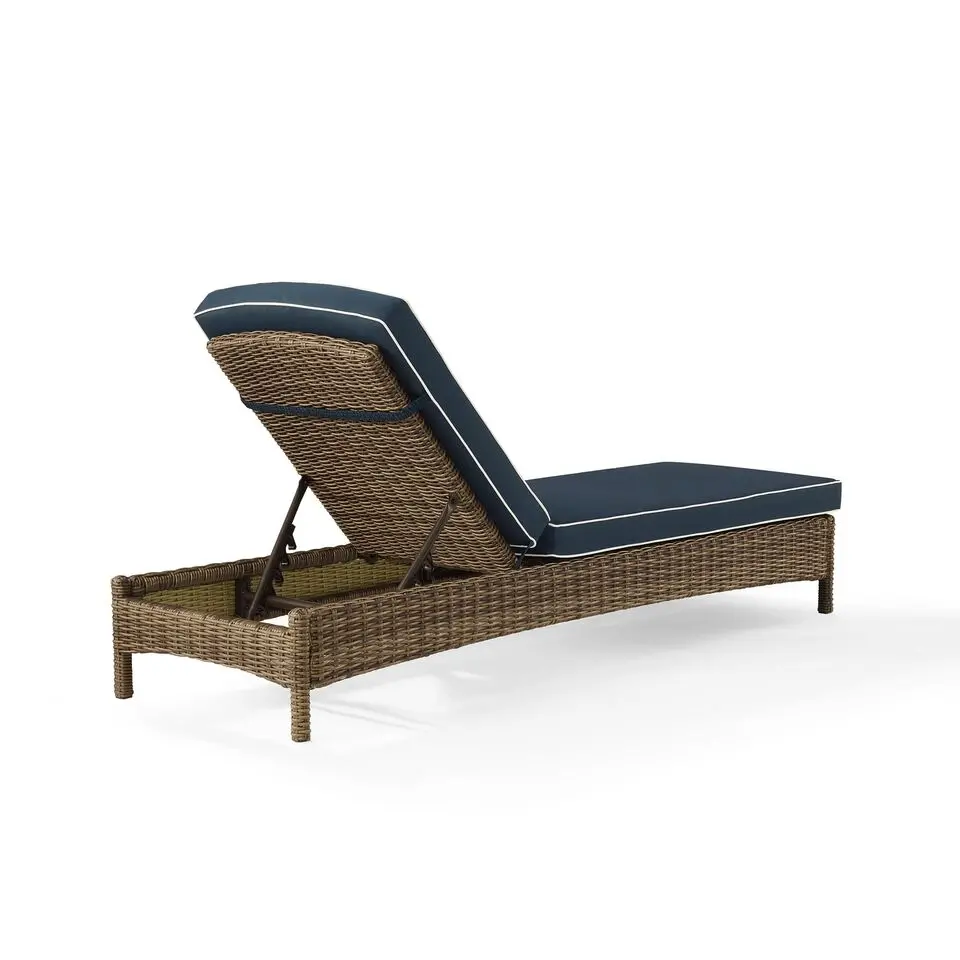 KO70070WB-NV Bradenton Navy and Wicker Patio Chaise Lounge-6