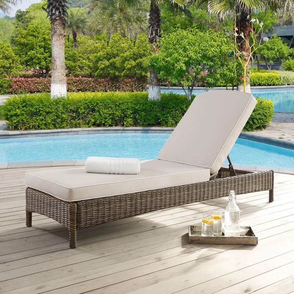 Bradenton Sand and Wicker Patio Chaise Lounge RC Willey