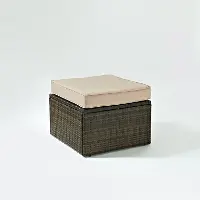 KO70091BR-SA Palm Harbor Sand and Wicker Patio Ottoman