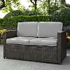 KO70092BR-GY Palm Harbor Gray and Wicker Patio Loveseat