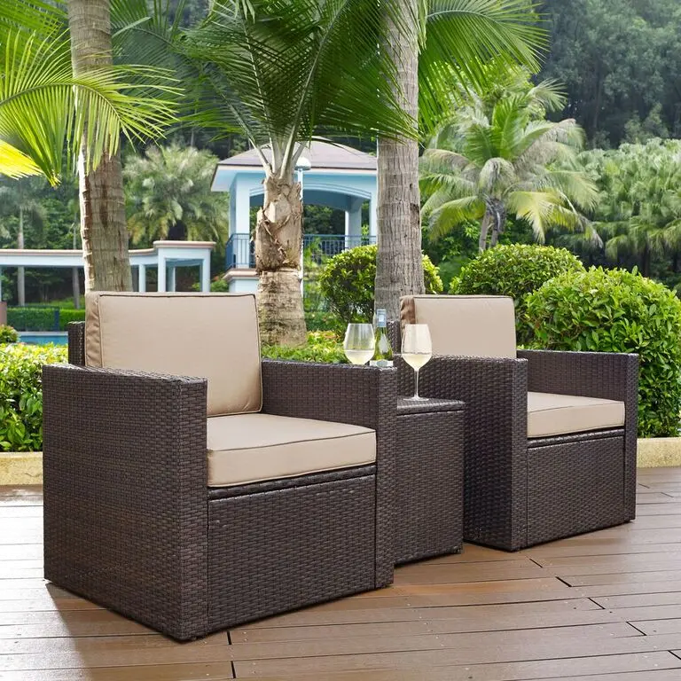 KO70055BR-SA Palm Harbor Sand and Wicker 3 pc Patio Armchair Set-1