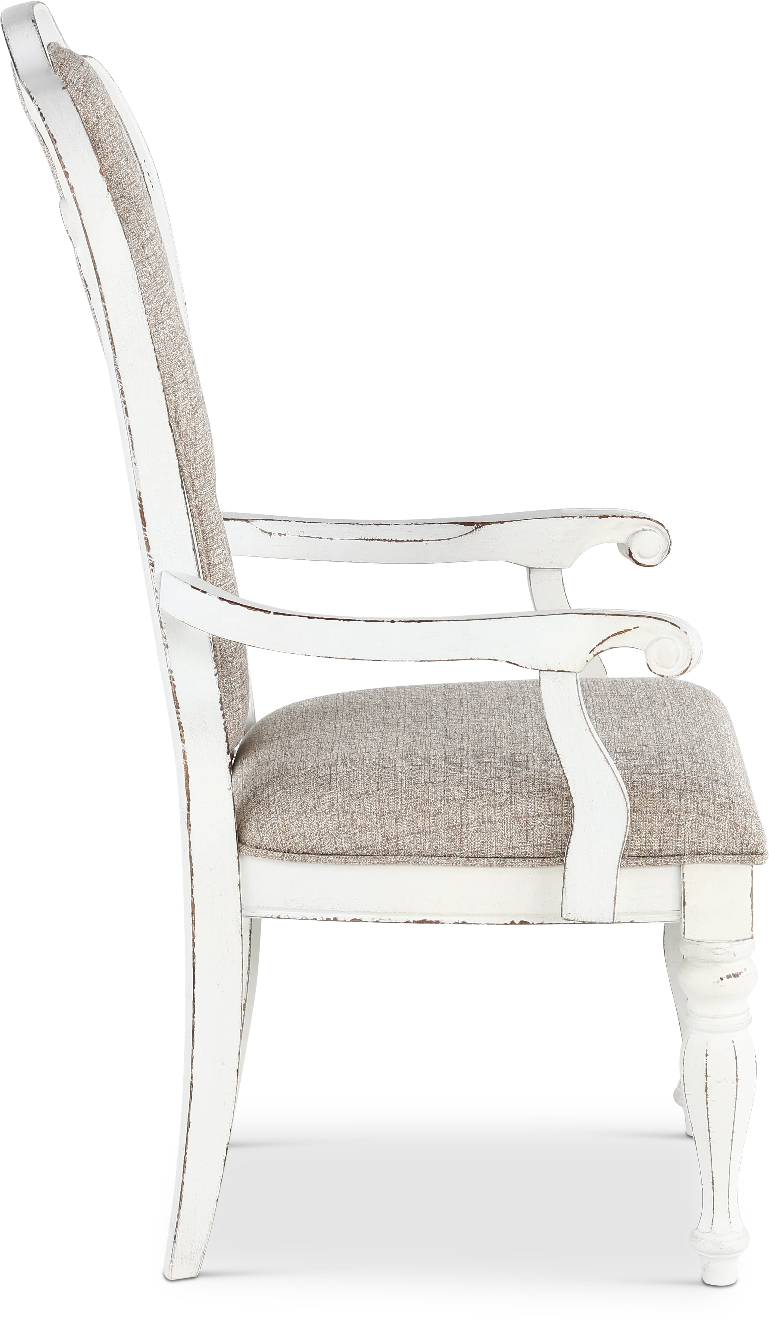 244-C2501A Magnolia Manor Antique White Upholstered Dining Arm Chair-7