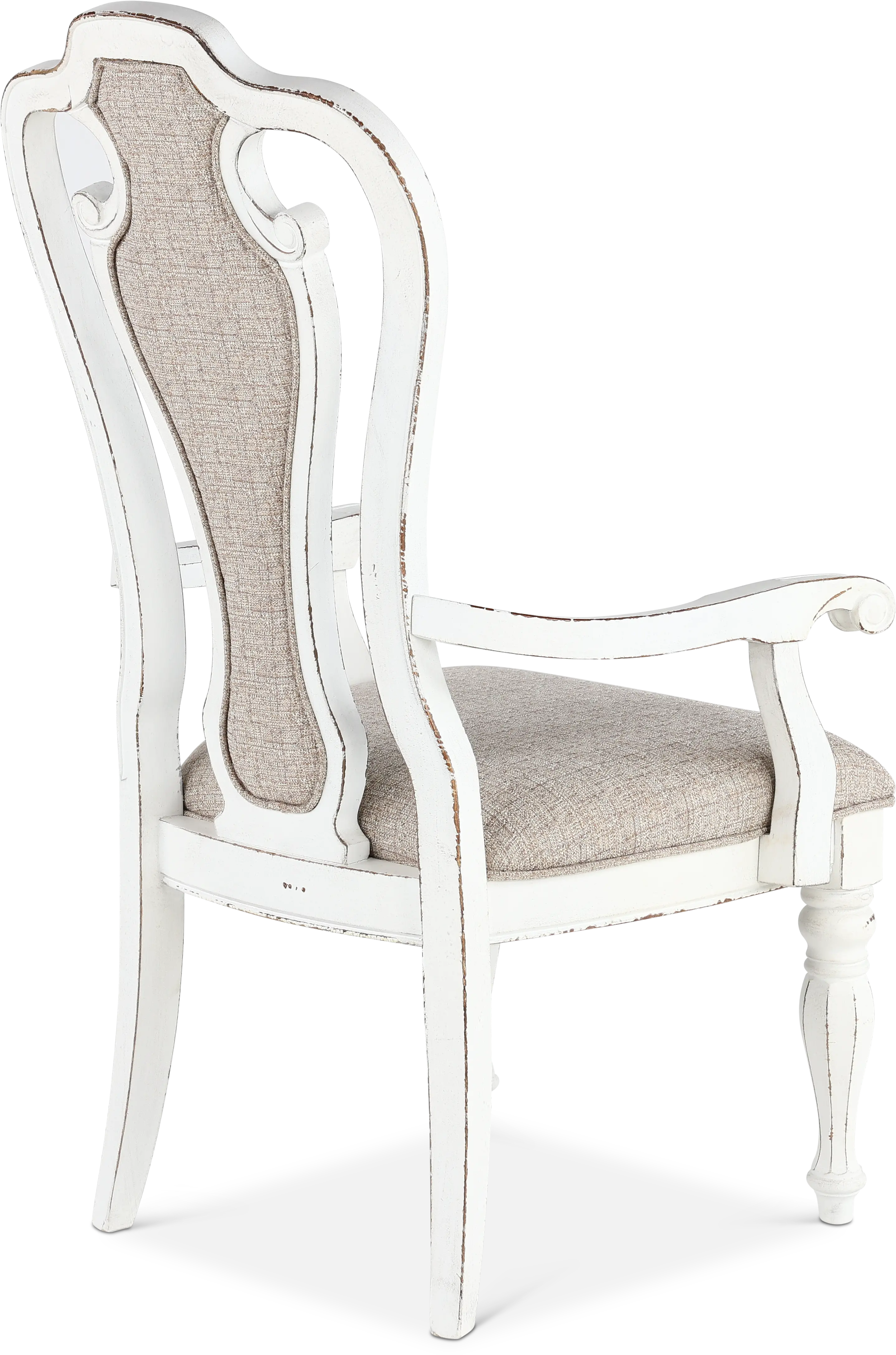 244-C2501A Magnolia Manor Antique White Upholstered Dining Arm Chair-8
