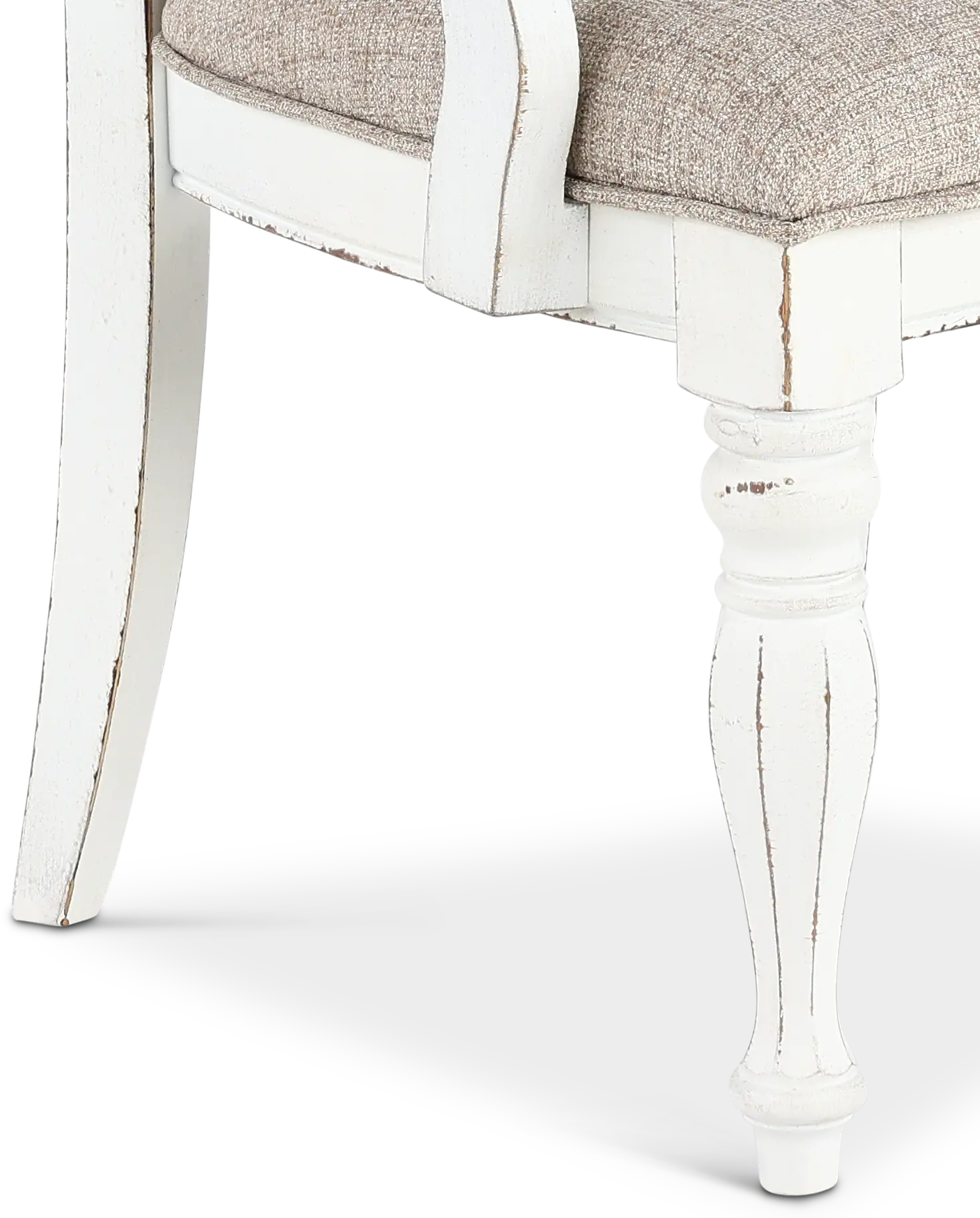 244-C2501A Magnolia Manor Antique White Upholstered Dining Arm Chair-9