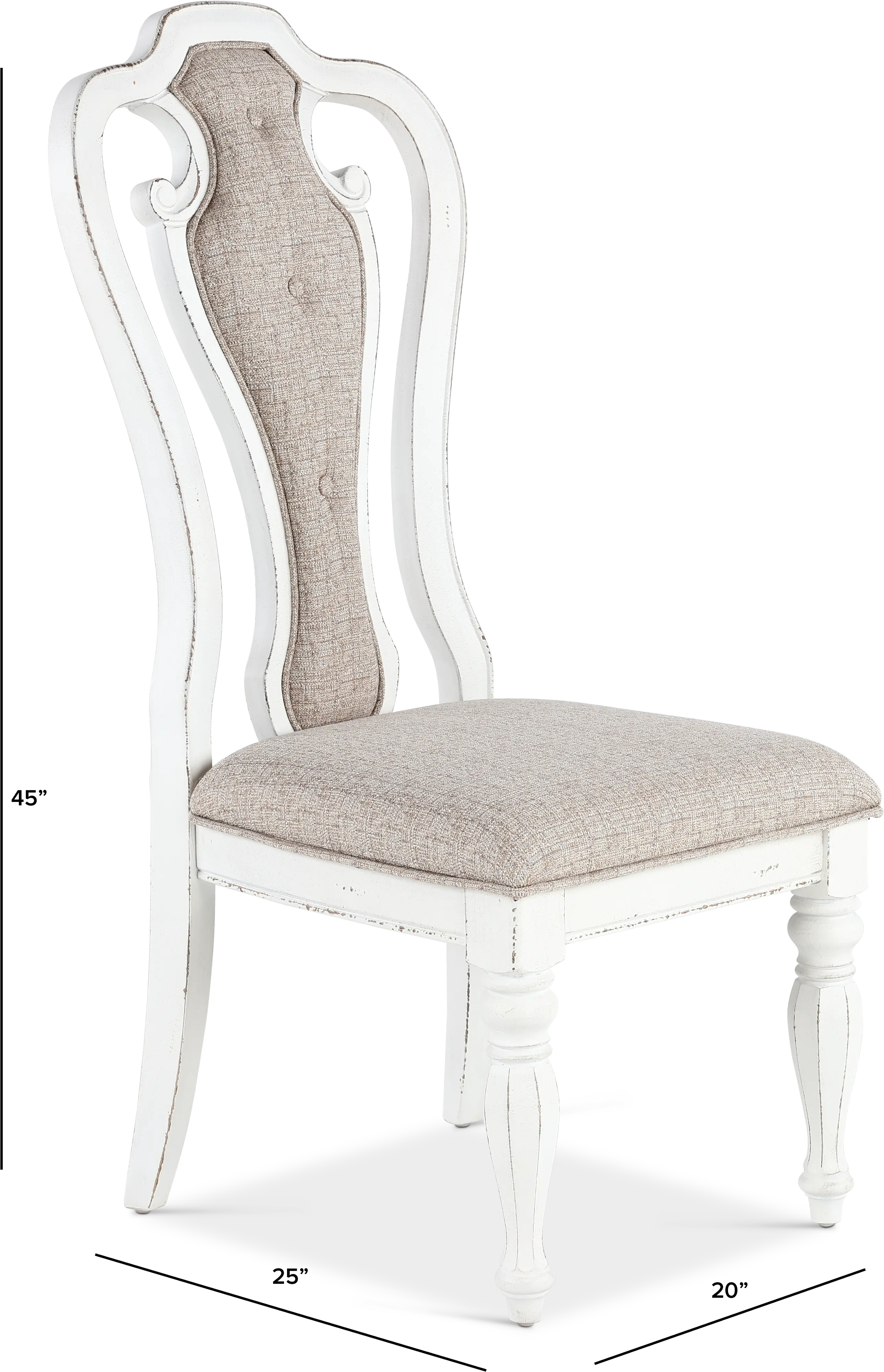 244-C2501S Magnolia Manor Antique White Upholstered Dining Chair-2
