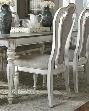 244-C2501S Magnolia Manor Antique White Upholstered Dining Chair-10