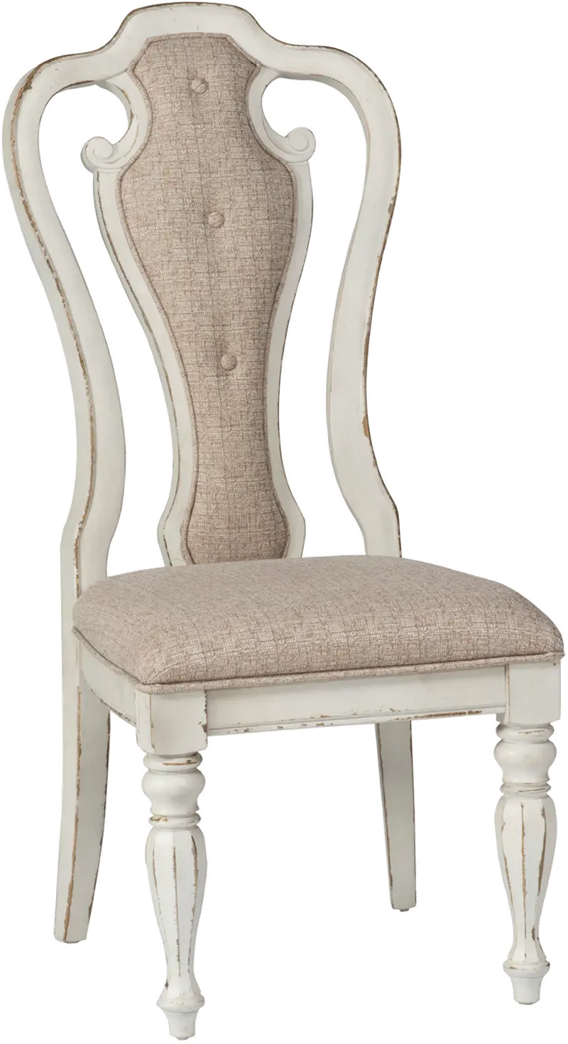 Magnolia Manor Antique White Upholstered Dining Chair